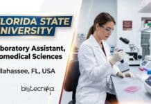 Biology Lab Assistant Job at Florida State University, USA | Apply Now Biology lab assistant job at Florida State University. Apply through FSU Careers for a Laboratory Assistant role in Biomedical Sciences, College of Medicine, Tallahassee, Florida.