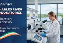 Lab Technician Job at Charles River Laboratories | Microbiology Opportunity in Ireland Lab technician job at Charles River Laboratories in Ireland. Apply for the Microbiologist role in Ballina with GMP microbiology, quality control, and biologics testing responsibilities.