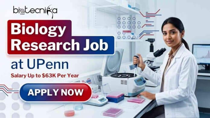 Biology Research Job at the University of Pennsylvania for a Research Specialist Job in Pennsylvania