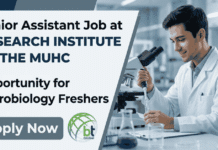 Microbiology Freshers Job at Research Institute of the MUHC, Canada | Earn $53,762.80 / Year as a Junior Assistant Microbiology Freshers Job at the Research Institute of the MUHC, Canada. Earn $53,762.80 / Year as a Junior Assistant. Apply Online.