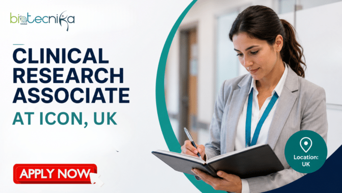 Clinical Research Associate Job at ICON. Life Sciences Candidates, Apply Online. Job Opportunity in the UK.