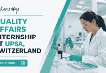 Regulatory Affairs Internship at UPSA, Switzerland | Life Sciences Candidates, Apply Now & Earn CHF 3,700 Per Month Regulatory Affairs Internship at UPSA, Switzerland. Life Sciences Candidates, Apply Now & Earn CHF 3,700 Per Month.