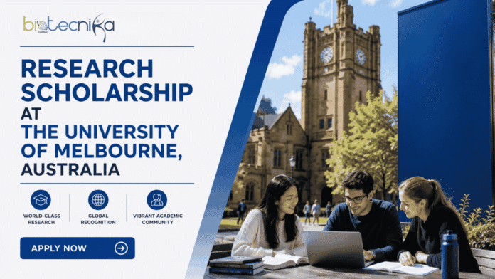 Research Scholarship at The University of Melbourne, Australia. Life Sciences Candidates, Apply Now For this Scholarship.