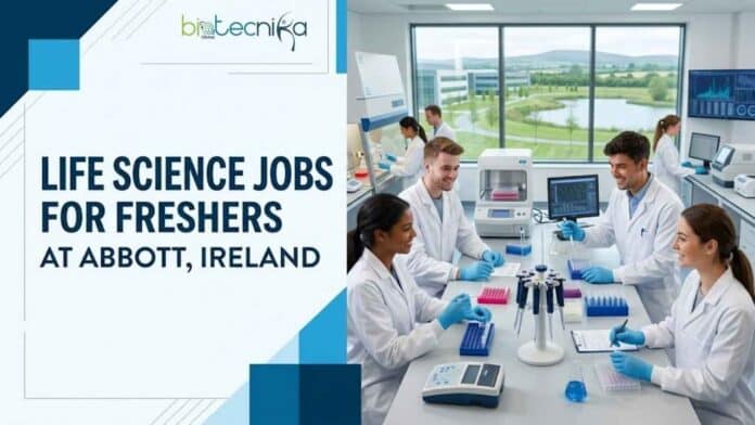 Life Science Jobs for Freshers at Abbott, Ireland. Life Sciences Candidates, Apply Now For Associate Quality Professional Role.