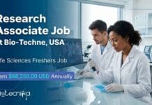 Freshers Life Sciences Job at Bio-Techne, USA | Apply Now For Research Associate Role & Earn $66,250 USD Annually Freshers Life Sciences Job at Bio-Techne. Apply Now For Research Associate Role & Earn $66,250 USD Annually. Freshers Job in the USA.
