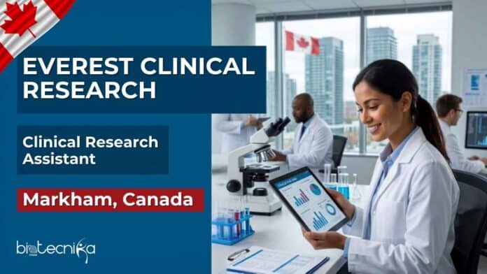 Apply for a clinical research job at Everest Clinical Research as a Clinical Research Assistant in Canada. Explore this life sciences job, eligibility, responsibilities, salary, and application details.