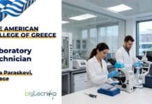 Biology Lab Technician Job at The American College of Greece | Apply Online Biology lab technician job at The American College of Greece. Apply for a full-time Laboratory Technician role in Greece.