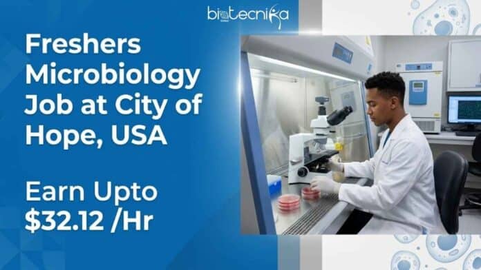 Explore a Freshers Microbiology Job as a Research Associate at City of Hope in USA. Apply Now! Get an Opportunity To Earn Upto $32.12 Per Hr.