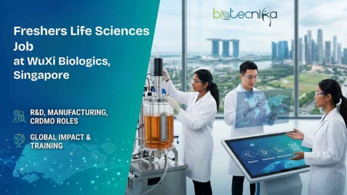 Freshers Life Sciences Job at WuXi Biologics. Biochemistry & Life Sciences Candidates, Apply Now. Job Opportunity in Singapore.