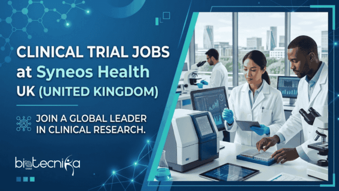 Clinical Trial Job at Syneos Health, UK. Life Sciences Candidates, Apply Now For Clinical Trial Supplies Associate Role.