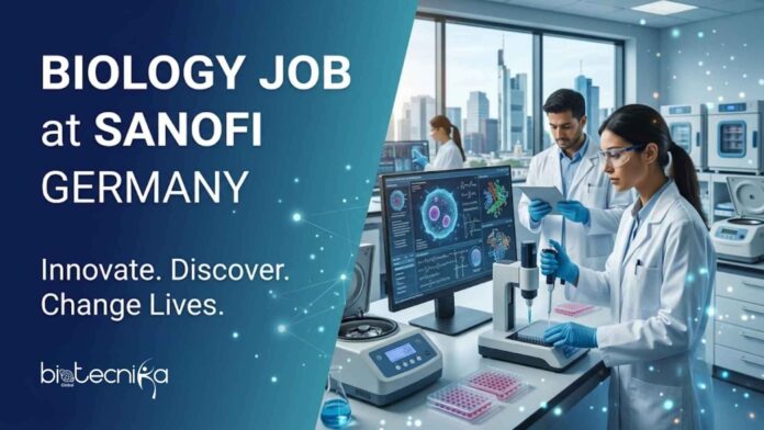 Biology Job at Sanofi. Apply Online For Junior Discovery Pharmacokinetics Outsourcing Partner Role. Job Opportunity in Germany.