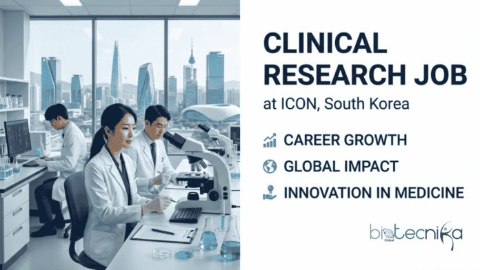 Clinical Research Job at ICON, South Korea. Life Sciences Candidates, Apply Now. Advance Your CTMS Tracking and cGMP Compliance Career.