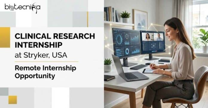 Clinical Research Internship at Stryker, USA. Remote Job Opportunity For Life Sciences Freshers, Apply Now.