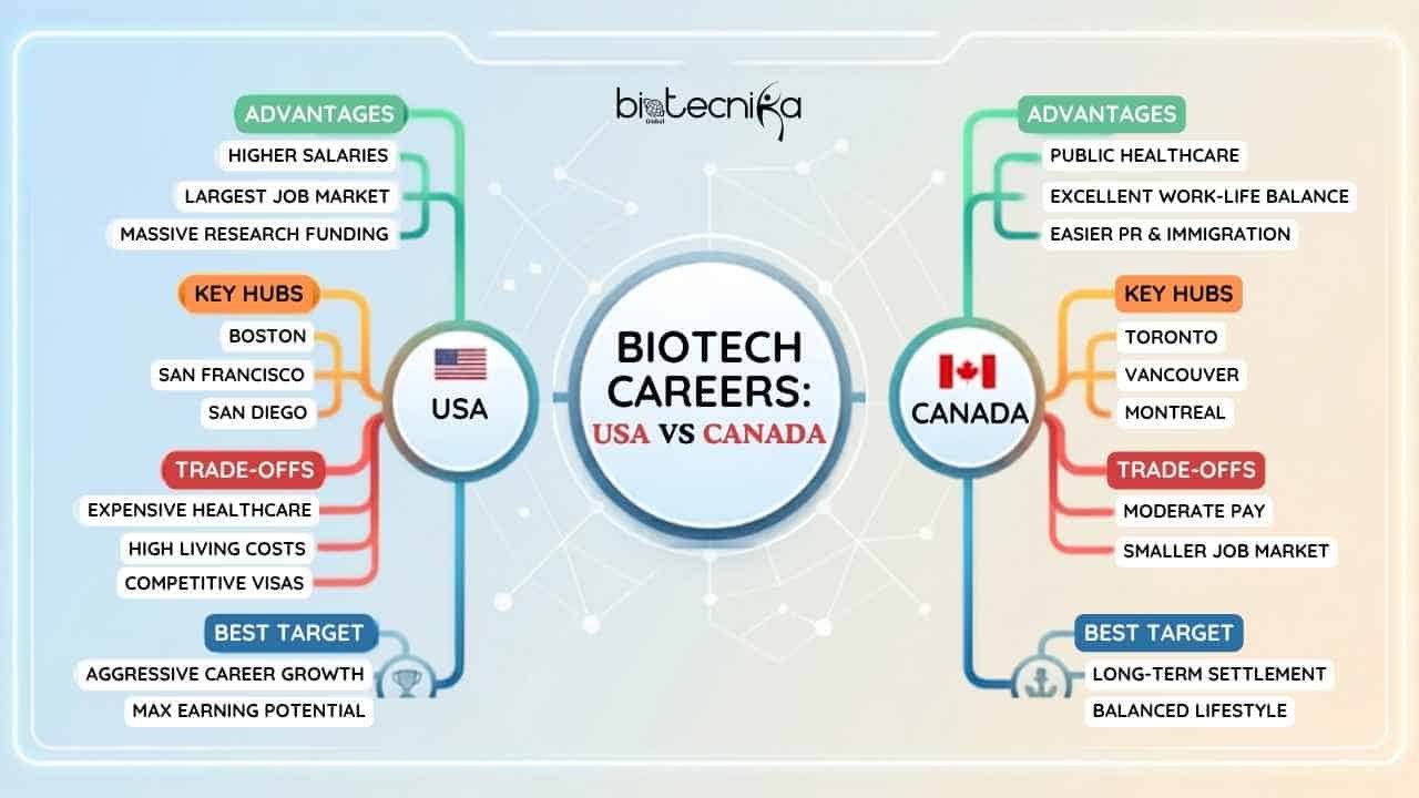 Biotech Jobs in USA vs Canada: Which Pays More?