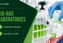 Production Chemist Jobs at Bio-Rad Laboratories, USA | Apply Online & Earn $36.50/hr Production Chemist Jobs at Bio-Rad Labs, USA | Apply Now