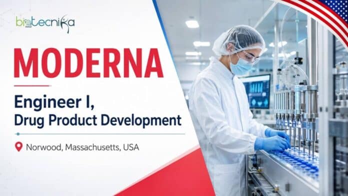 Moderna Drug Engineer Job in USA | Apply Now