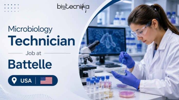 Microbiology Technician opening at Battelle in West Jefferson, Ohio: review eligibility, BSL-2/3 duties, pay, and application details.