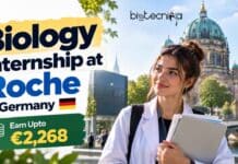 Biology Internship at Roche, Germany | Apply Online and Earn Upto €2,268 Biology Internship at Roche, Germany. Biosensor R&D placement in Penzberg, with monthly compensation of €2,268 for students.