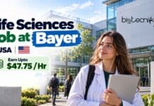 Life Sciences Job at Bayer, USA | Apply Online and Earn Upto $47.75 / Hr Life Sciences Job at Bayer, USA. Hands-on gene expression and transcriptomics work in Missouri, with pay up to $47.75 per hour. Apply.