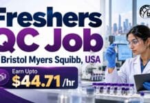 Freshers QC Job at Bristol Myers Squibb, USA | Life Sciences Candidates, Apply Online & Earn Upto $44.71 /hr Freshers QC Job at Bristol Myers Squibb, USA. Life Sciences. Associate, QC Analytical, Cell Therapy role paying up to $44.71/hour.