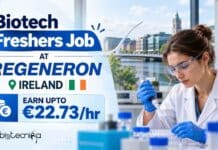 Biotech Freshers Job at Regeneron, Ireland | Apply Now For Biotech Production Coordinator Role & Earn Upto €22.73/hr Biotech Freshers Job at Regeneron, Ireland. Apply Now For Biotech Production Coordinator Role & Earn Upto €22.73/hr.
