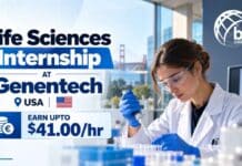 Life Sciences Internship at Genentech, USA | Apply Now For 2027 Spring Intern Position & Earn Upto $41.00 /hr Life Sciences Internship at Genentech, USA. 2027 Spring Intern. Eligibility, CE-SDS laboratory work, pay of $41 per hour, and apply.