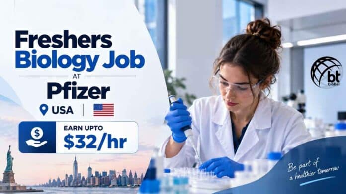 Freshers Biology Job at Pfizer, USA. Apply Online & Earn Upto $32 /hr. Apply for a 1-year Pharmacology Associate Position.