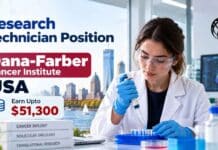 Research Technician Position at Dana-Farber Cancer Institute, USA | Apply Online & Earn Upto $51,300 Research Technician position at Dana-Farber’s Sethi Lab in Boston: review eligibility, duties, salary range, and application details.