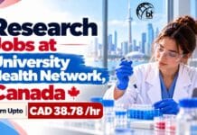 Research Jobs at University Health Network, Canada | Biological Sciences Candidates, Apply Online and Earn Upto CAD 38.78 /hr Research Jobs at University Health Network, Canada. Biological Sciences Candidates: Apply Online and Earn Upto CAD 38.78 /hr