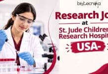 Research Job at St. Jude Children’s Research Hospital, USA | Life Science | Apply & Earn Upto $42.00/hr St. Jude Researcher Job