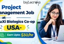 Project Management Job at WuXi Biologics Co-op, USA | Life Science Candidates Apply & Earn Up to $30/hr WuXi Biologics Co-op