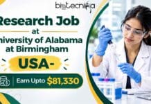 Research Job at UAB, USA | Biology Candidates Apply & Earn Up to $81,330 UAB Researcher Job