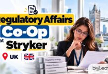 Regulatory Affairs Co-Op at Stryker, UK | Biomedical Candidates, Apply Online Regulatory Affairs Co-Op at Stryker, UK. 2027 placement for biomedical engineering undergraduates. Review the role and apply online.